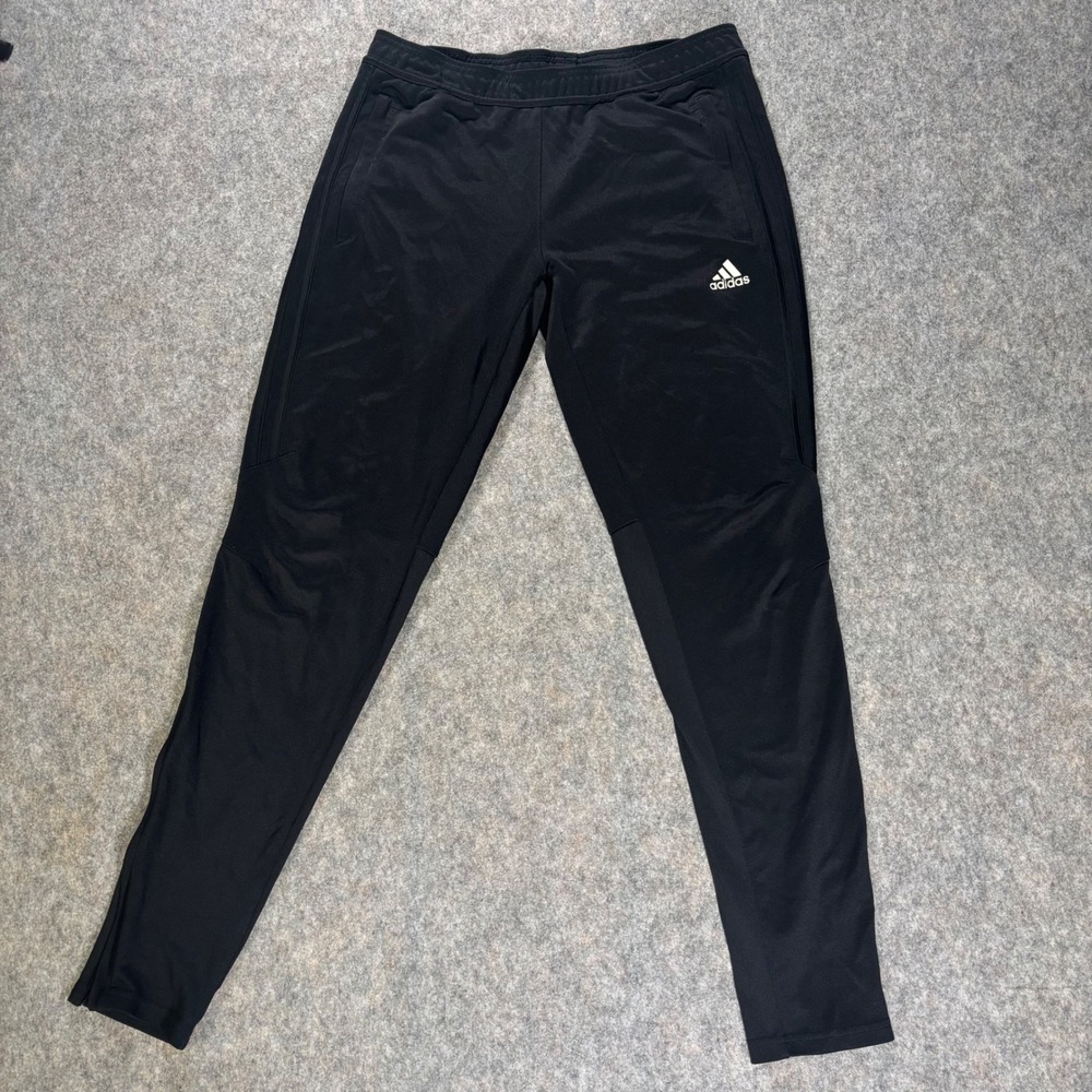 Adidas Climalite Black Athletic Track Pants Joggers Zip Bottoms Mens‎ M